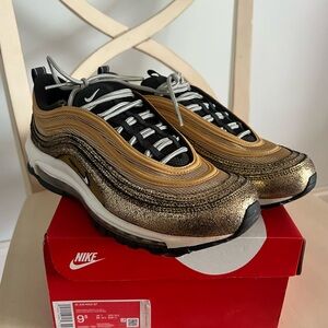 Nike Air Max 97 Metallic Gold and Black Shoes
